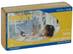 Feelers Latex Powdered Examination Gloves 100pk