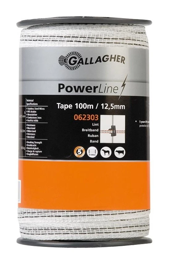 Gallagher Poly Tape 12.5mm 100m 1 Gallagher Poly Tape 12.5mm 100m