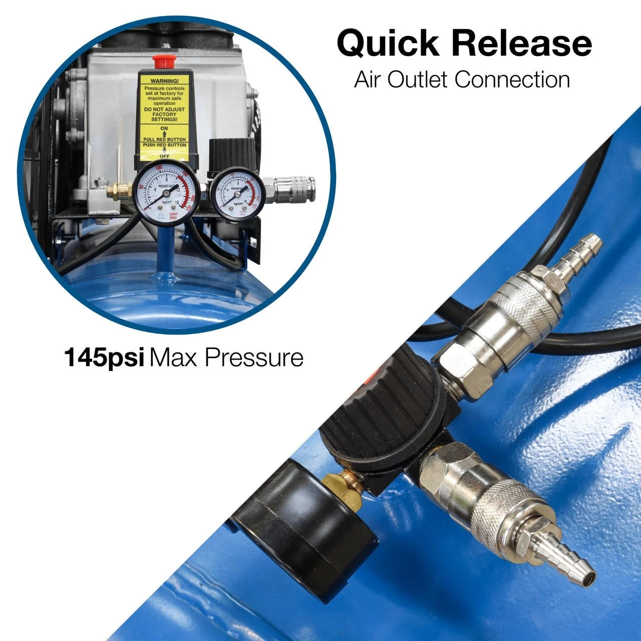 Hyundai 200 Litre Air Compressor, 14CFM/145psi, Electric 3hp | HY3200S 2 Hyundai 200 Litre Air Compressor, 14CFM/145psi, Electric 3hp | HY3200S - Image 2