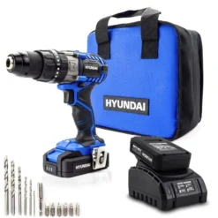 Hyundai 20V MAX Li-Ion Cordless Drill Driver With 13-Piece Drill Accessory Kit | HY2176